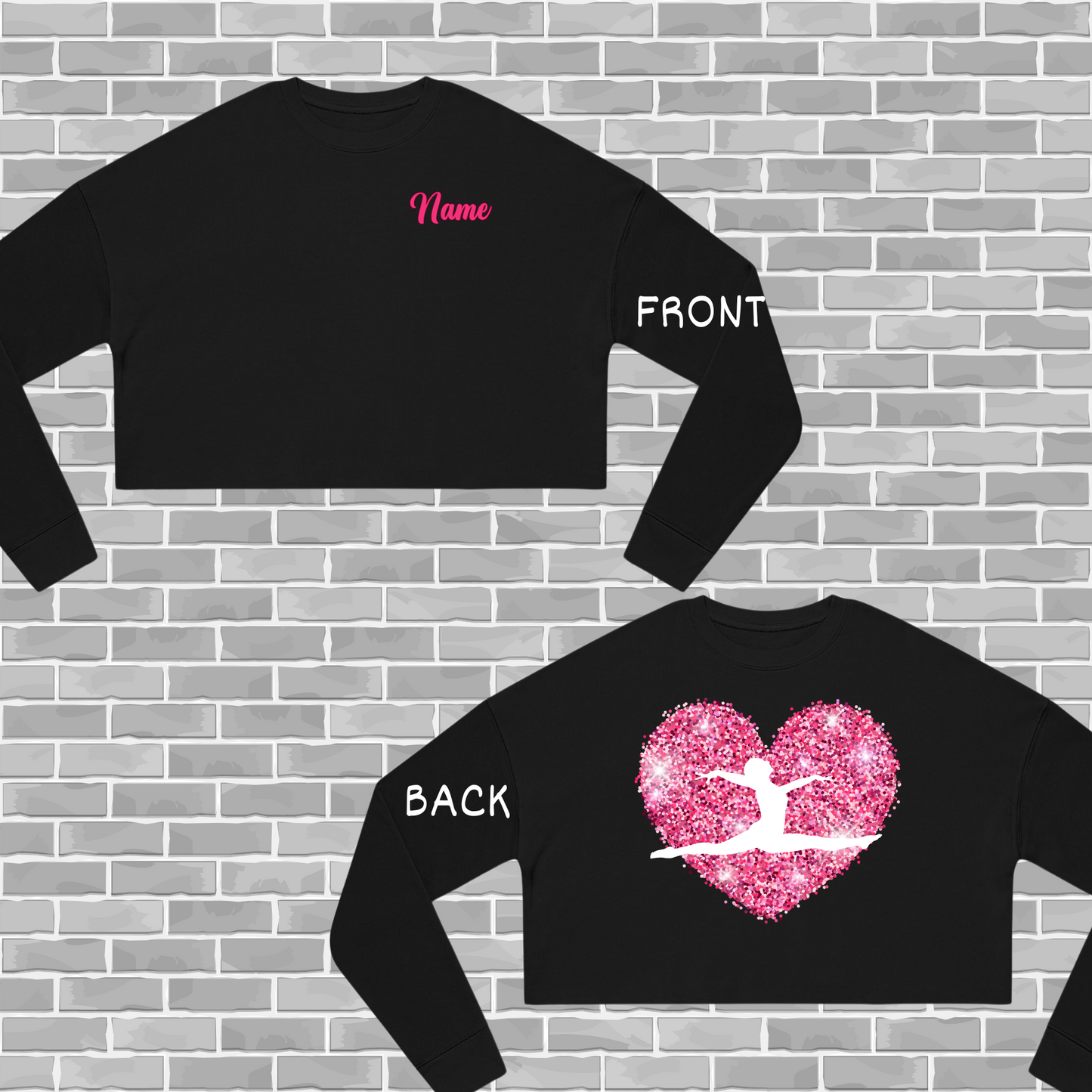 Custom Listing: Custom Youth Long Sleeved Cropped Dance Tee