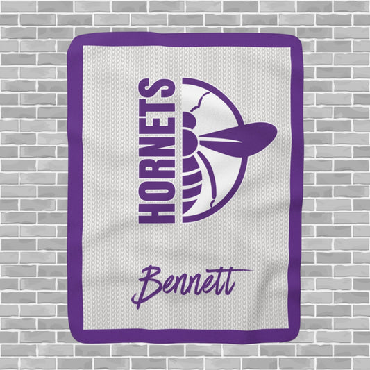 Hornets Sherpa Fleece Blanket (Customizable)