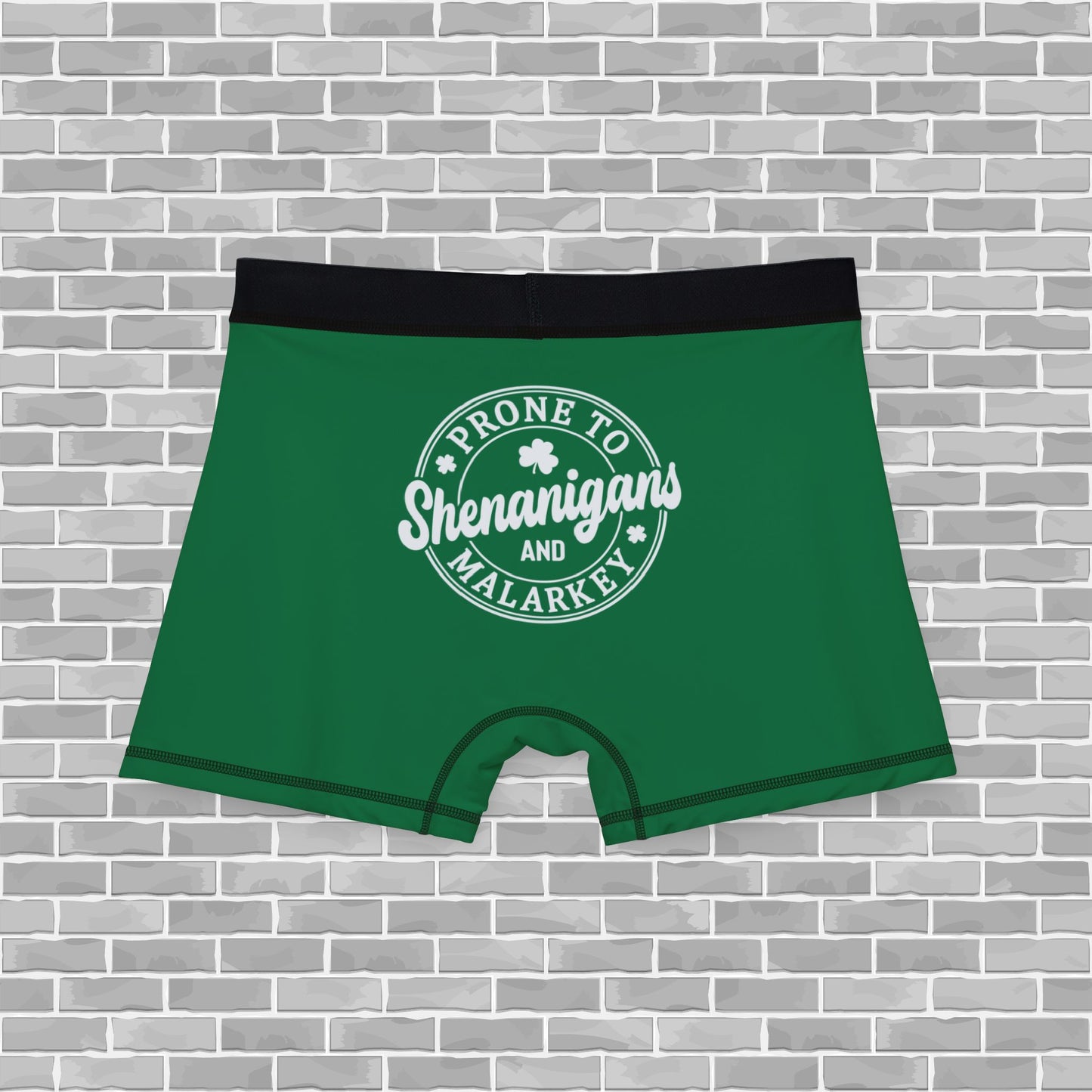 Prone to Shenanigans and Malarkey Men's Boxers for Saint Patrick's Day