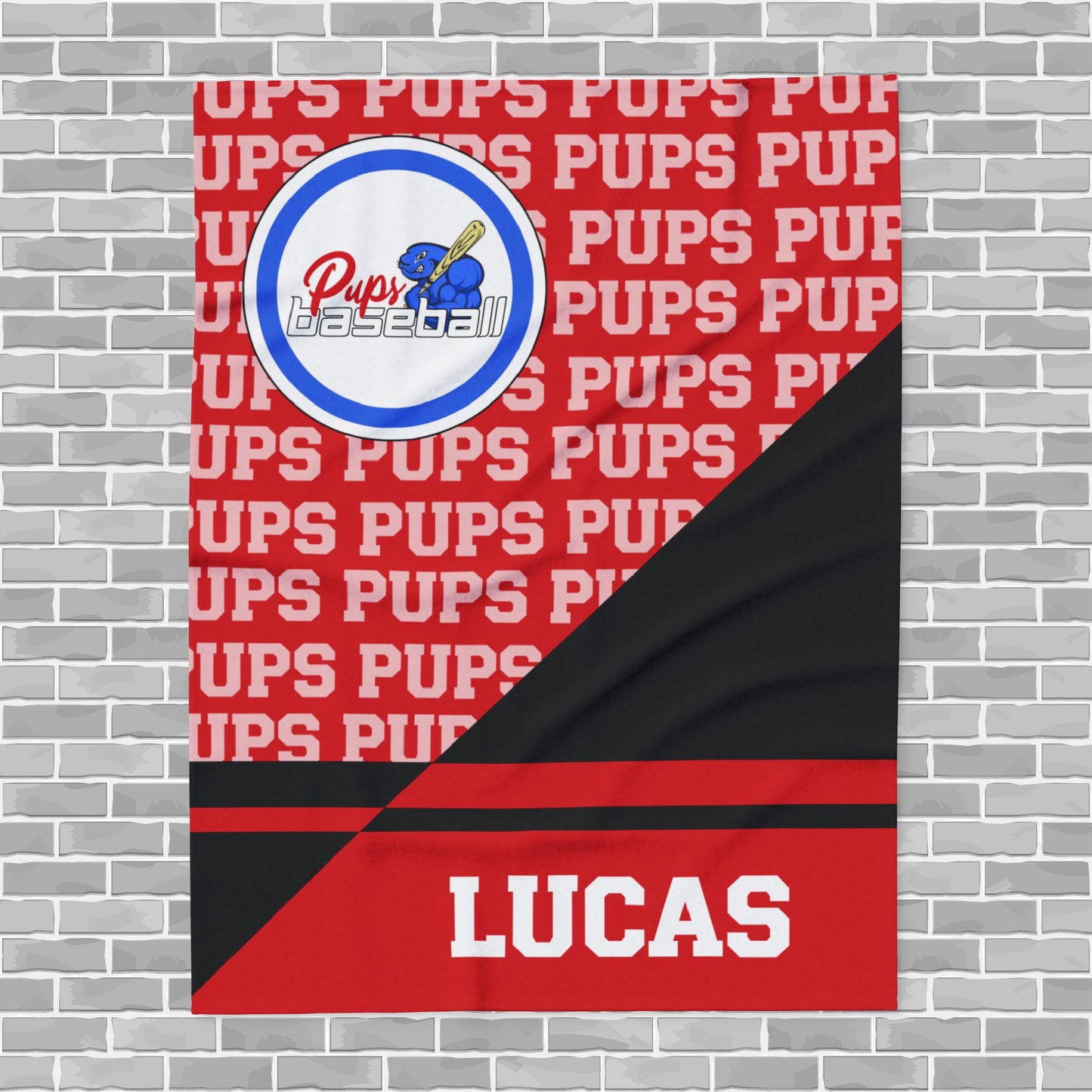 Personalized Baseball Team Fleece Blanket