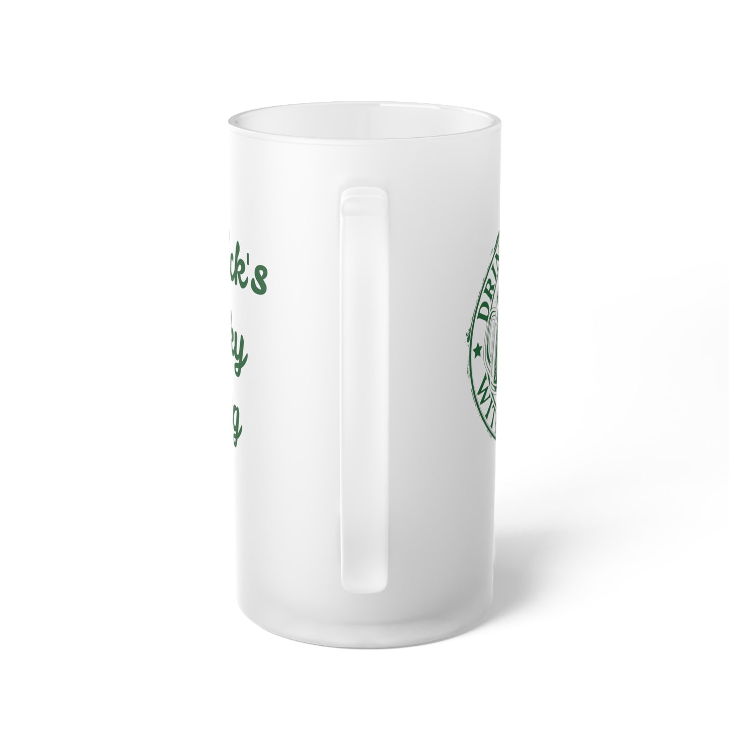 Drinks Well With Others Customizable St. Patrick's Day Lucky Frosted Beer Mug