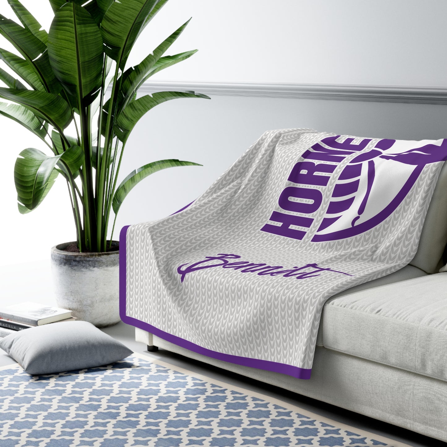 Hornets Sherpa Fleece Blanket (Customizable)