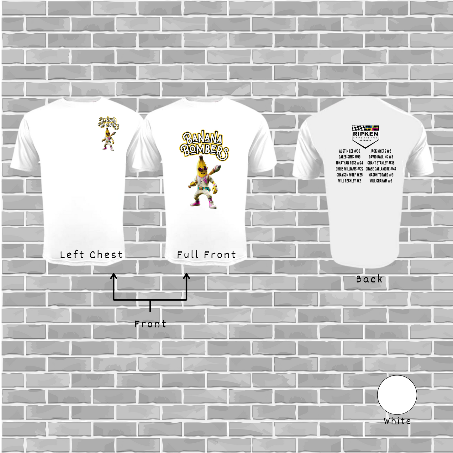 Banana Bombers Adult/Youth A4 Cooling Performance Crew