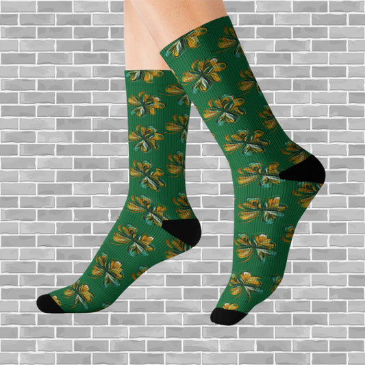 Lucky Clover Sublimation Socks - Perfect for St. Patrick's Day Celebrations