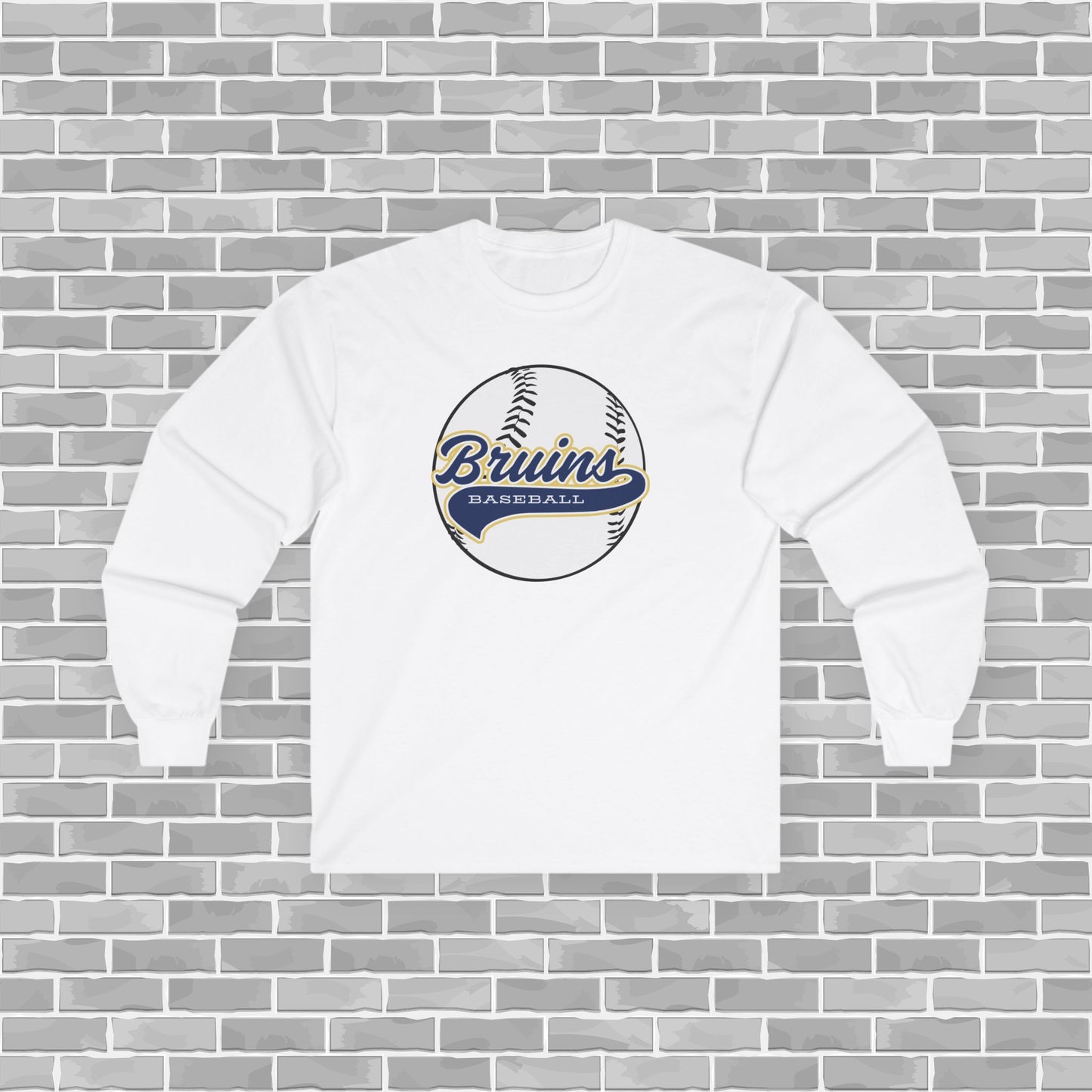 Bruins Baseball Adult Unisex Long Sleeve Tee (Customizable)