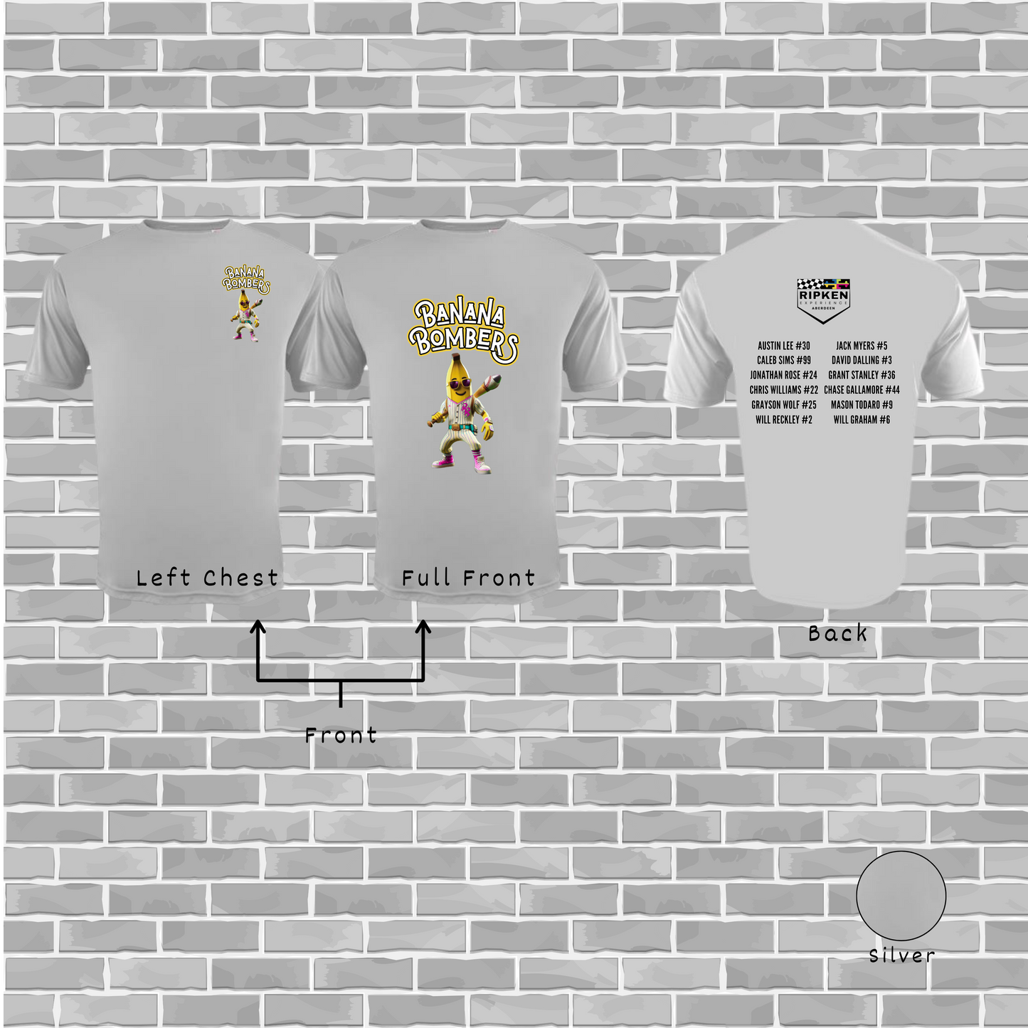 Banana Bombers Adult/Youth A4 Cooling Performance Crew