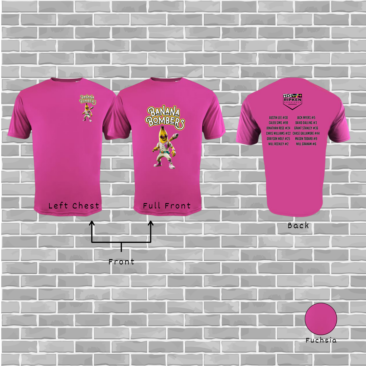 Banana Bombers Adult/Youth A4 Cooling Performance Crew