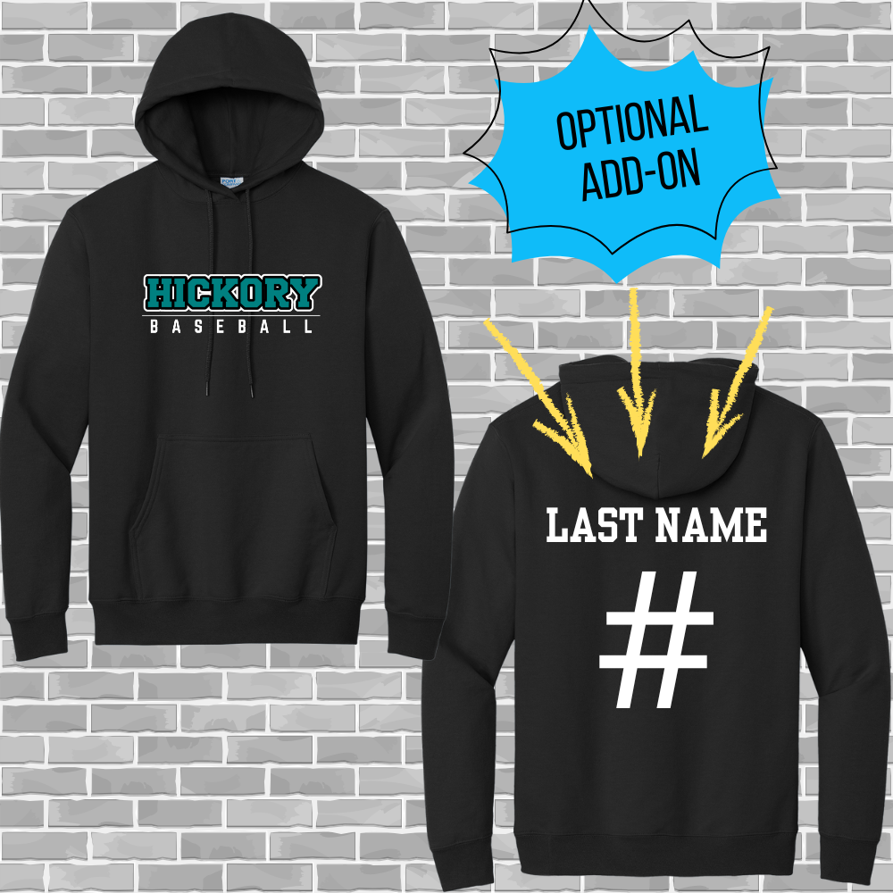 Hickory Baseball Core Fleece Pullover Hooded Sweatshirt