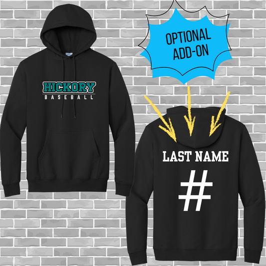 Hickory Baseball Core Fleece Pullover Hooded Sweatshirt