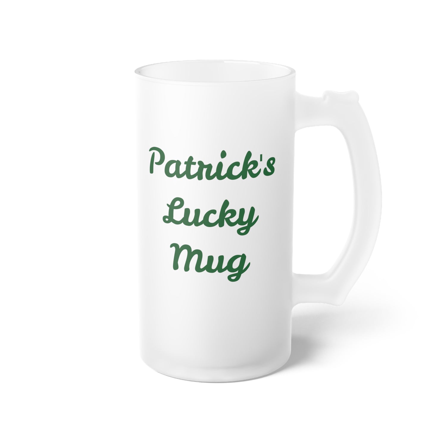 Drinks Well With Others Customizable St. Patrick's Day Lucky Frosted Beer Mug