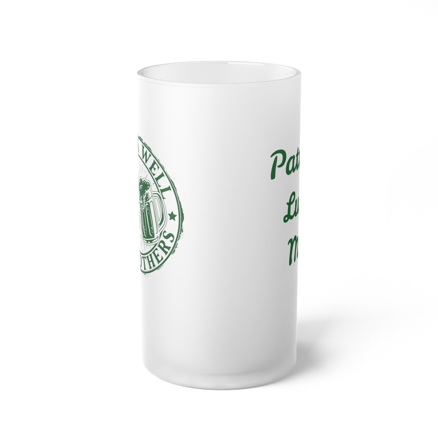 Drinks Well With Others Customizable St. Patrick's Day Lucky Frosted Beer Mug