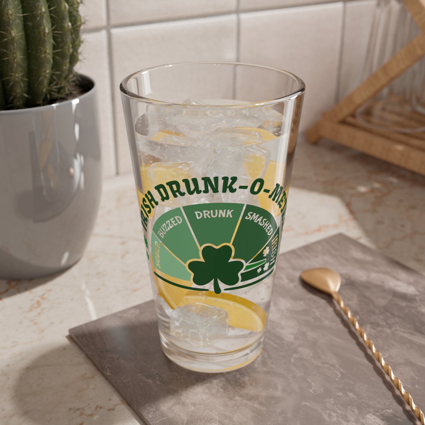 Irish Drunk-o-Meter Pint Glass