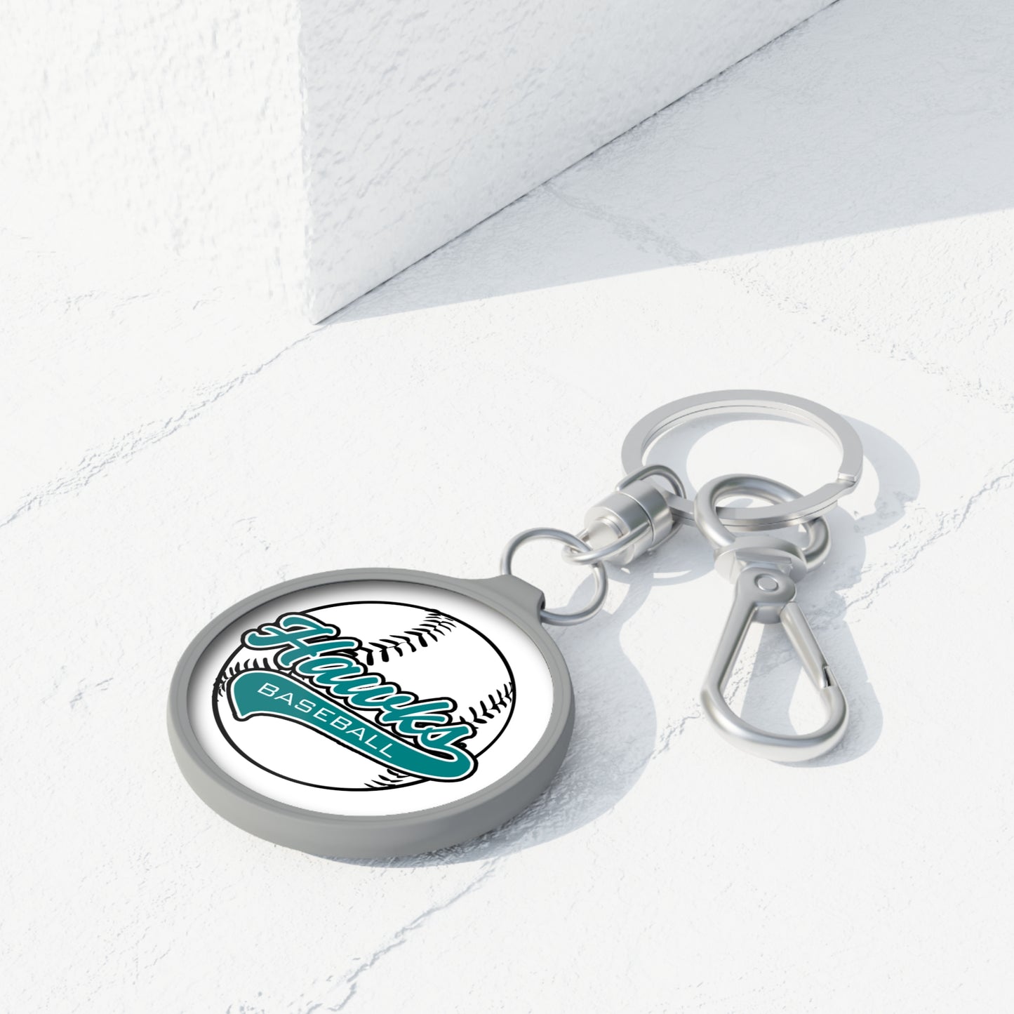 Hawks Baseball Keyring Tag