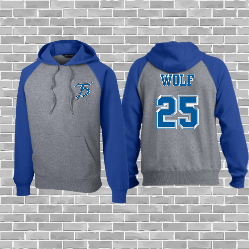 Drillers Adult Sport-Tek Raglan Colorblock Pullover Hooded Sweatshirt