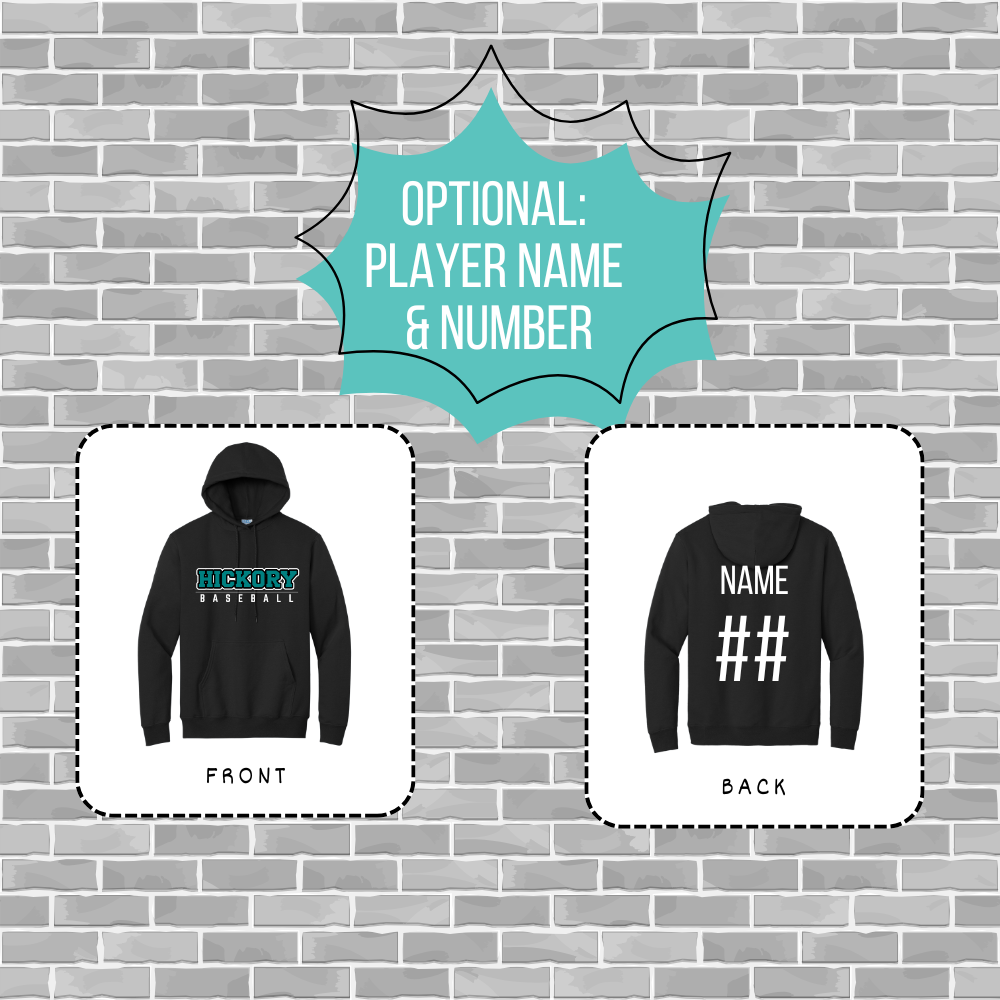 Hickory Baseball Core Fleece Pullover Hooded Sweatshirt