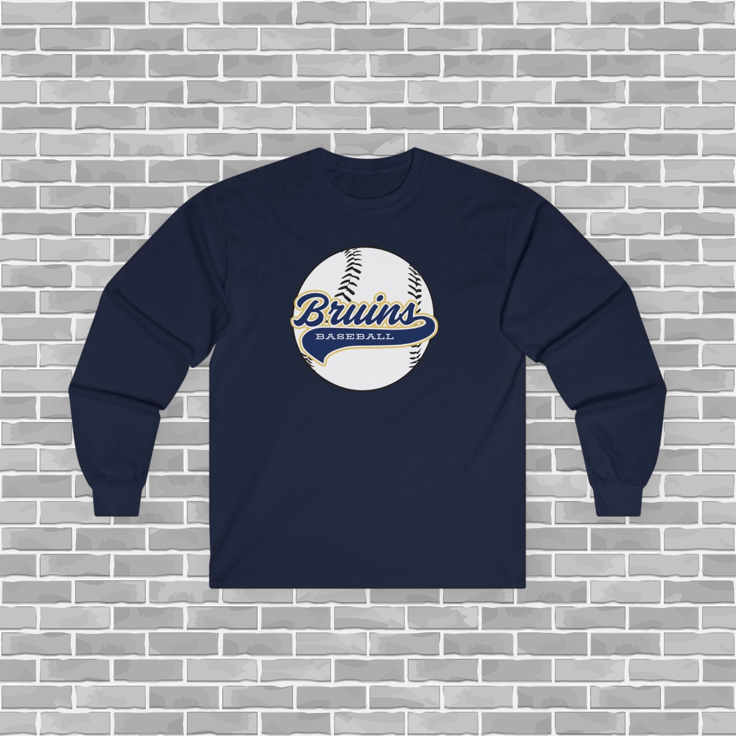 Bruins Baseball Adult Unisex Long Sleeve Tee (Customizable)