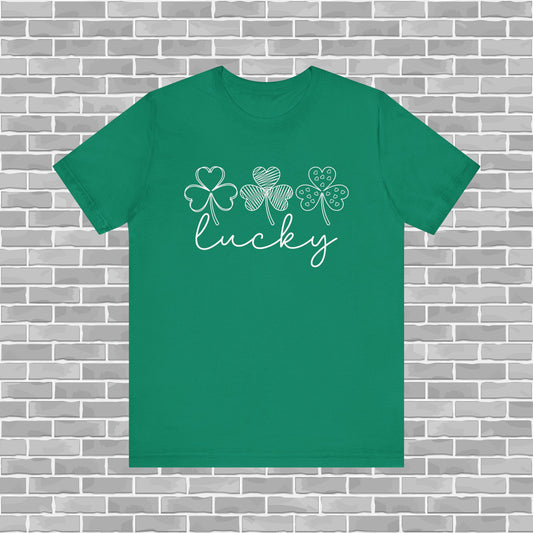 Lucky Shamrock Unisex Jersey Tee for St. Patrick's Day