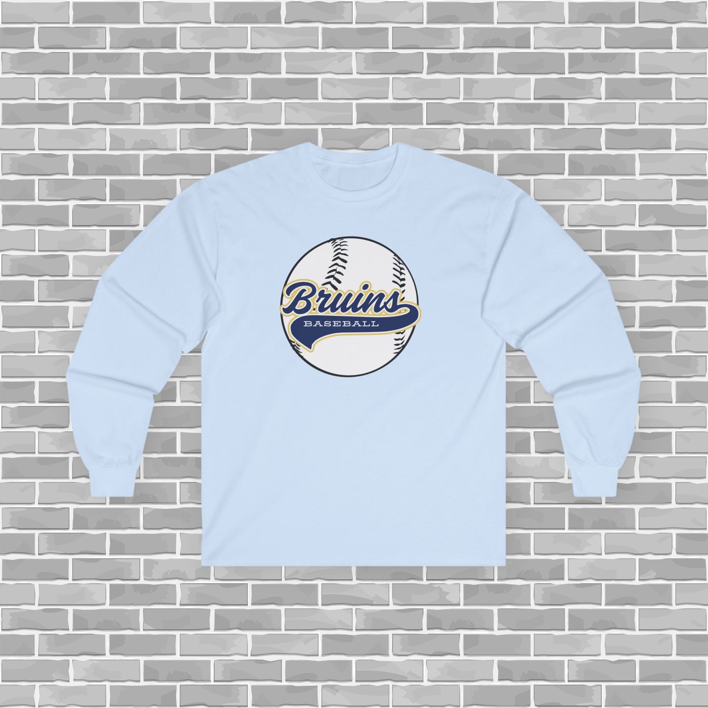 Bruins Baseball Adult Unisex Long Sleeve Tee (Customizable)