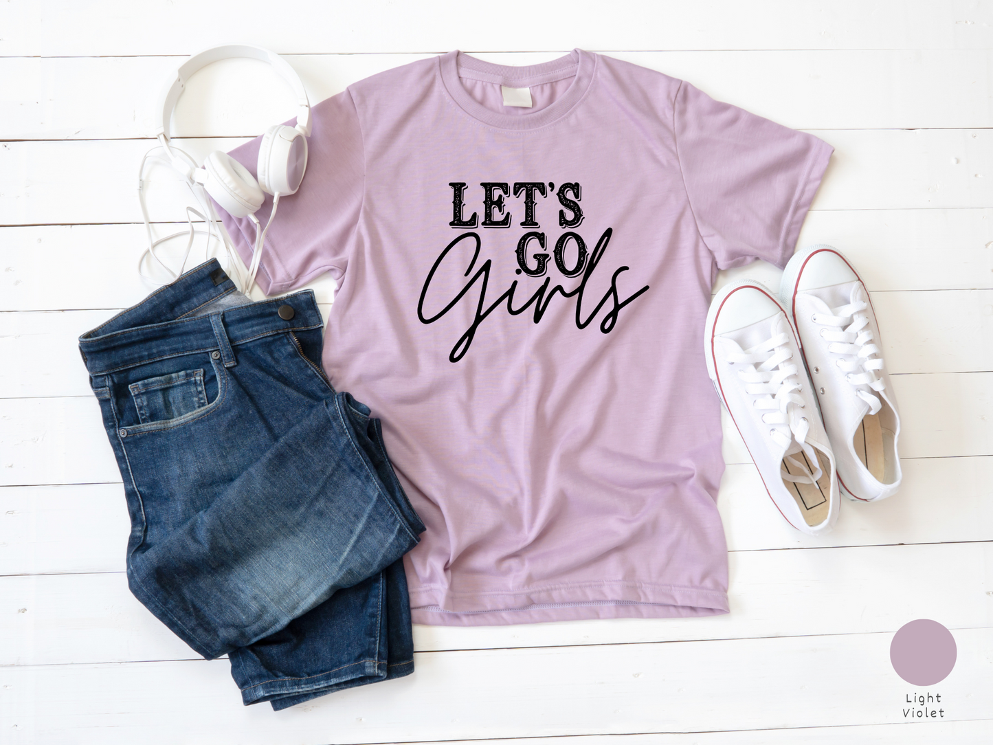 Let's Go Girls Bachelorette Party Tee (Black Design/Lightest Shirt Colors)