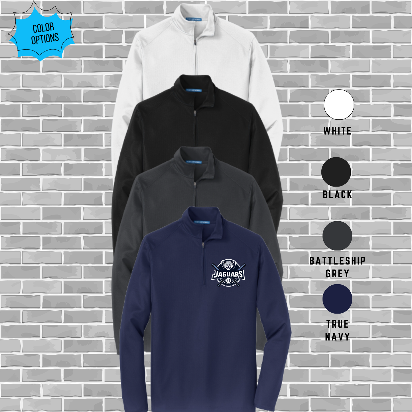 Jolliff Baseball Port Authority Pinpoint Mesh 1-2-Zip