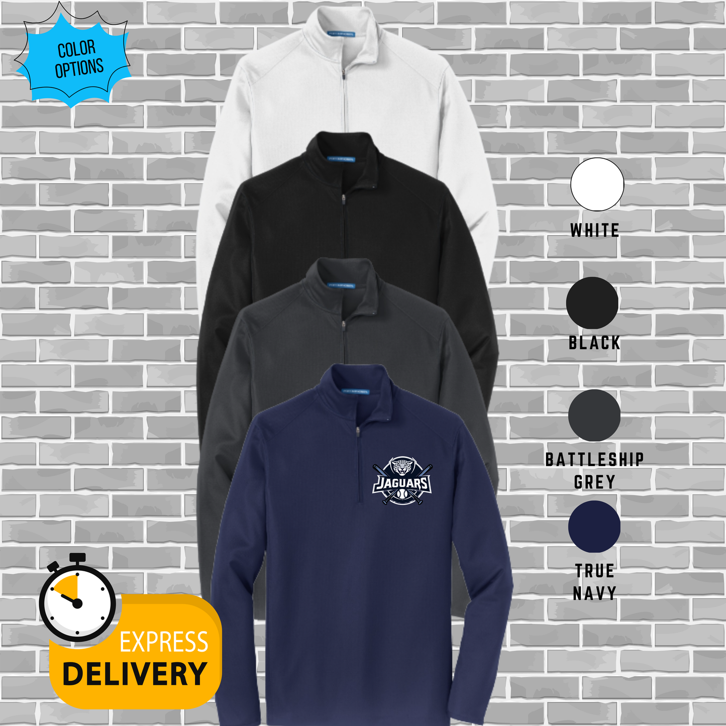 Jolliff Baseball Port Authority Pinpoint Mesh 1-2-Zip