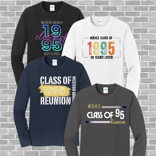 WBHS C/O '95 Adult Port & Company Long Sleeve Fan Favorite Blend Tee