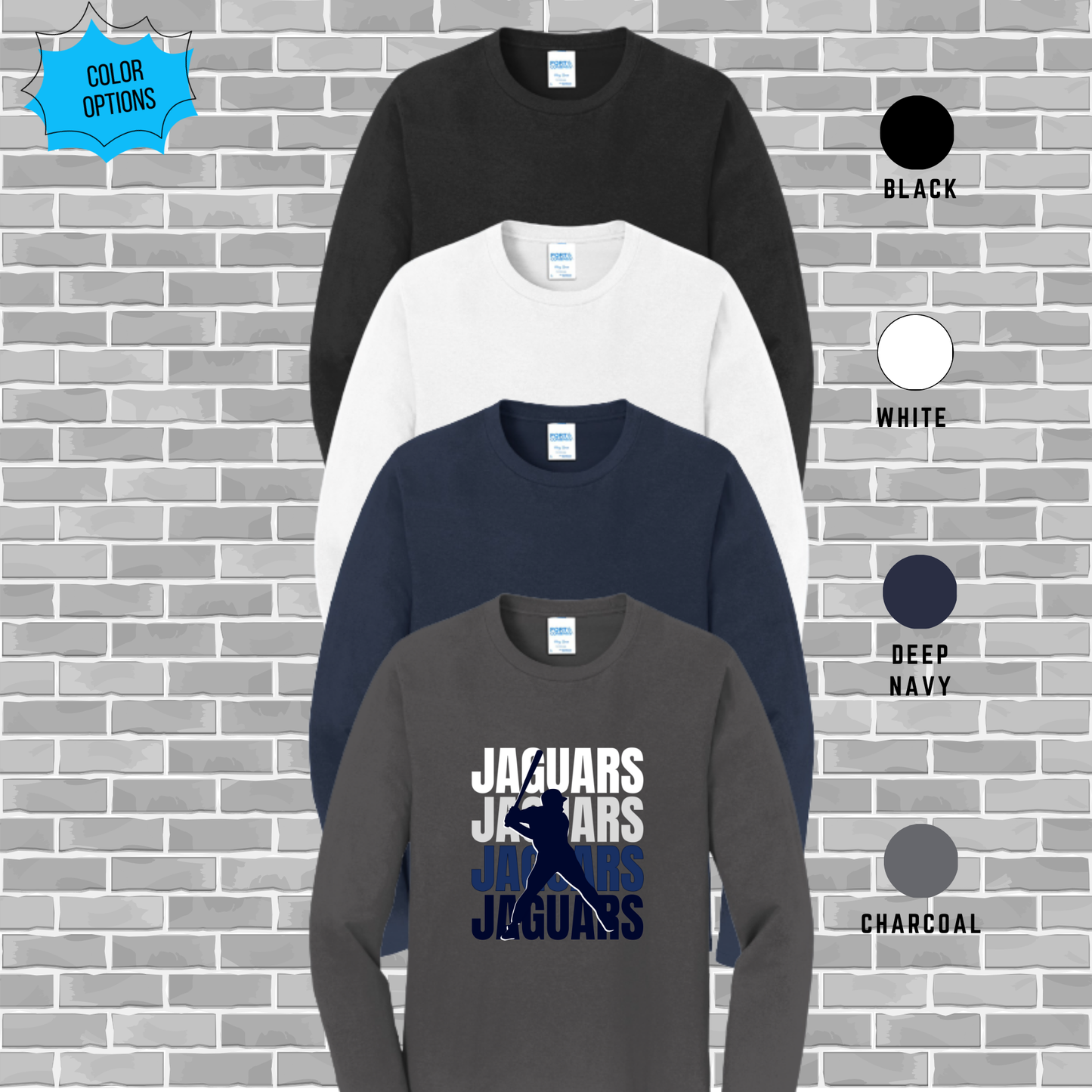 Jolliff Baseball Port & Company Long Sleeve Fan Favorite Blend Tee