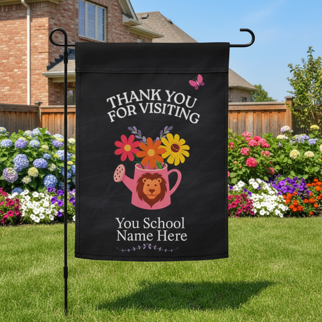 Custom School Name Spring Garden Flag | Personalized Yard Decor for Any Elementary, Middle, or High School